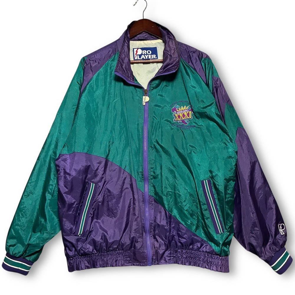 VTG‎ 90's Pro Player Super Bowl XXXI Track Jacket Windbreaker Men's L